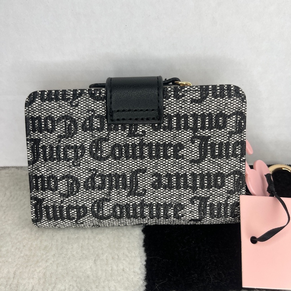 Juicy Couture  MODERN CHIC TAB CARD  WALLET Black Beige Brand New With Tags - Picture 5 of 10